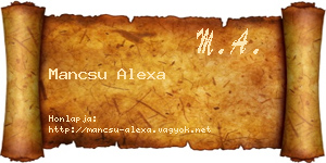 Mancsu Alexa névjegykártya